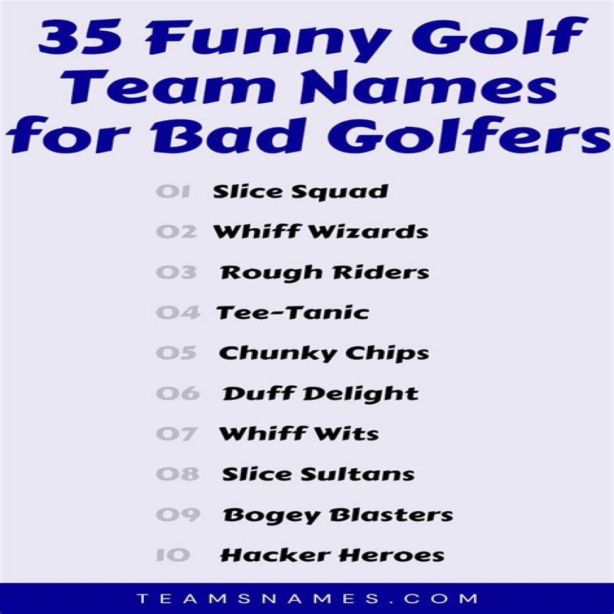 Discover Irresistible Funny Golf Team Names