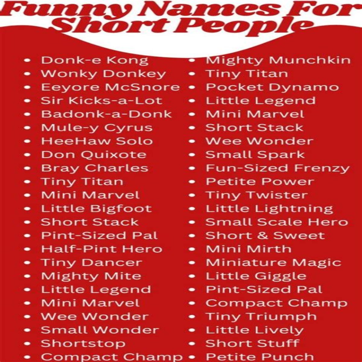Funny Names For Short People Explored