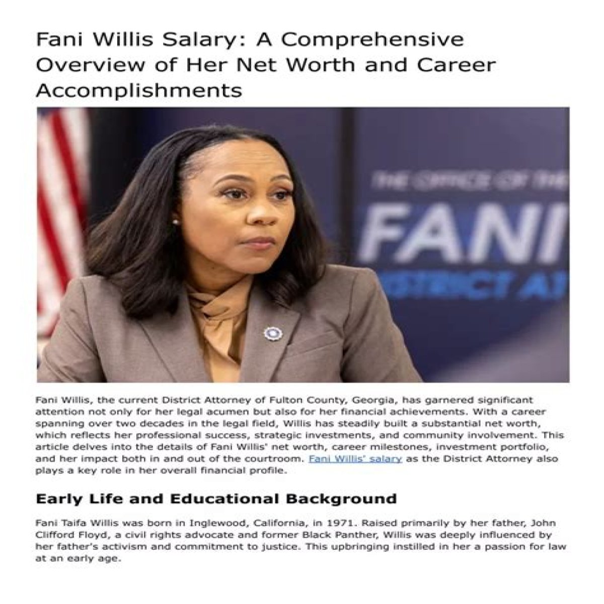 Uncovering Fani Willis' Salary: A Comprehensive Look