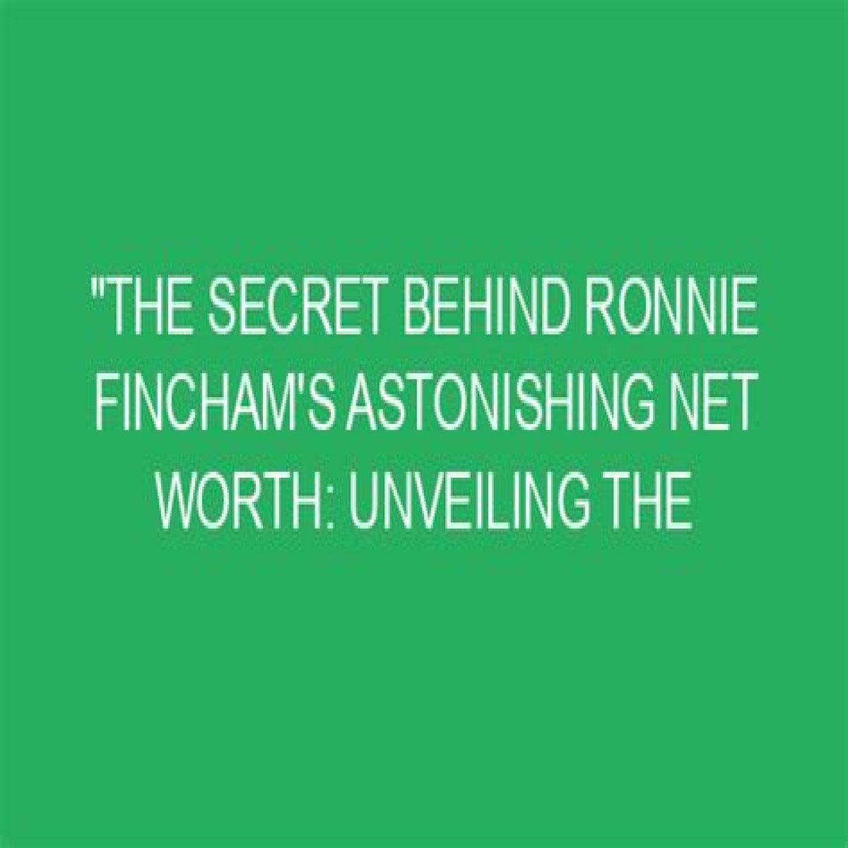 Unveiling The Untold Story Of Ronnie Sammi: Intriguing Revelations